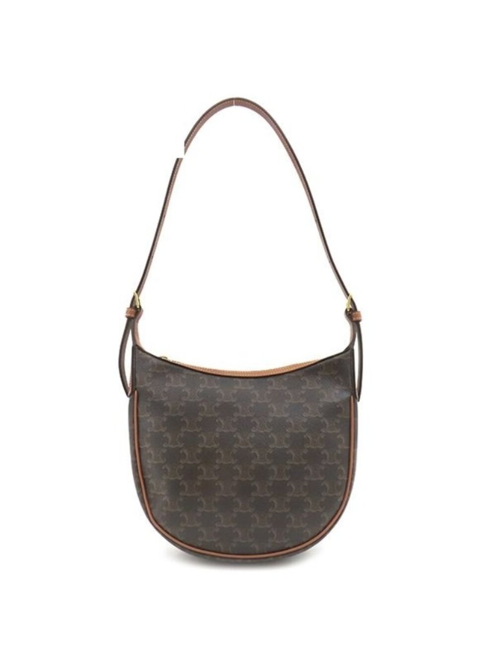 Celine Shoulder Bag Small Eloise Canvas Leather Tan Gold Brown Triomphe